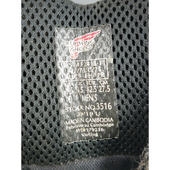 Red Wing King Toe Work Boots Mens Size 9.5 Waterproof Leather Safety 3516 Toe - Picture 3 of 14